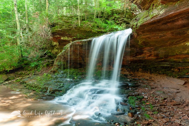 Lost Creek Falls in the forest of Bayfield County, Wisconsin.
